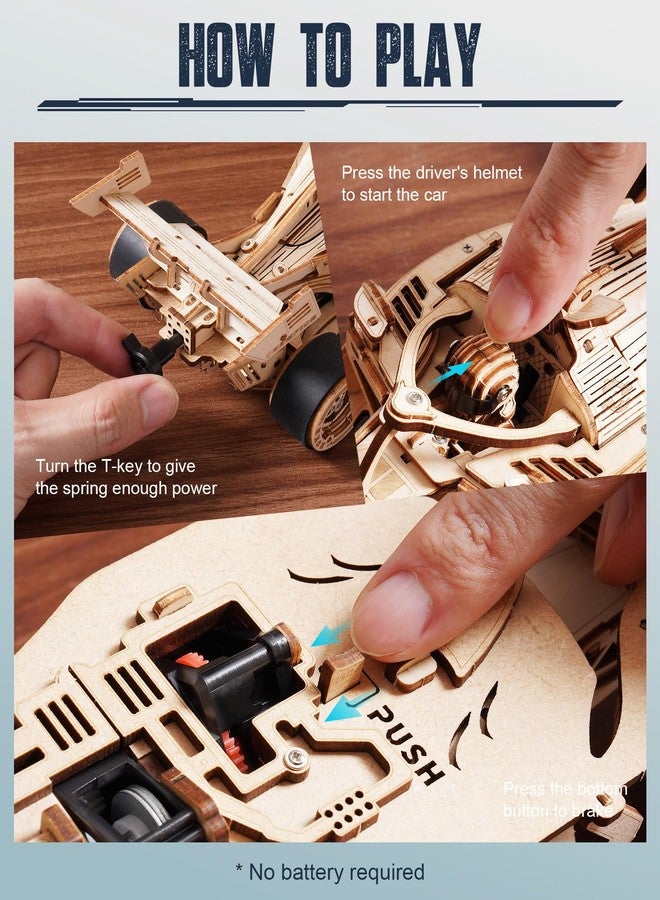 Wowood 3D Wooden Puzzle for Adults, 3D Wooden Racing Car, Model Car Kits for Teen to Build, Unique Gift for Kids on Birthday/Christmas Day（LK505） - Image 4